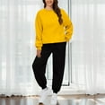 thumbnail image 5 of Pyhlmscde Women's Fashionable And Casual Solid Color Sweatshirt And Pants Suit, Fall Outfits for Women, Winter Clothes for Women, Sweatsuits Women 2 Piece Outfit, 5 of 6