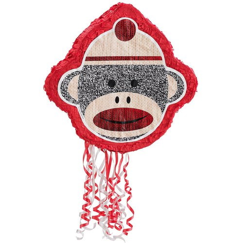Sock Monkey  Red Pull String Pinata Walmart  com