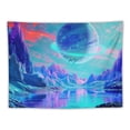 thumbnail image 5 of PRATYUS  Planet Tapestry Galaxy Space Tapestry Mountain Tapestries Neon Aesthetic Tapestry for Bedroom Living Room (Planet) 60x50inch, 5 of 6