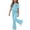 Light Blue, variant on SOOMLON Back to School Outfits for Girls Bow Short Sleeve T Shirts Casual Flare Pants 2PC Summer Weekend Matching Set