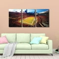 thumbnail image 2 of 3 Panel Denver Canvas Wall Art American Soccer Prints Sports Artwork Wall Decor Stadium Picture Canvas Art for Bedroom Living Room Broncos Stadium Paintings Posters Framed Ready to Hang (42"Wx20"H), 2 of 5
