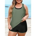 thumbnail image 5 of SHEWIN Tankinis Swimsuit for Women Bathing Suits 3 Piece Tankini Swimsuits 2026 Tummy Control Summer Swimwear Green 2XL, 5 of 10