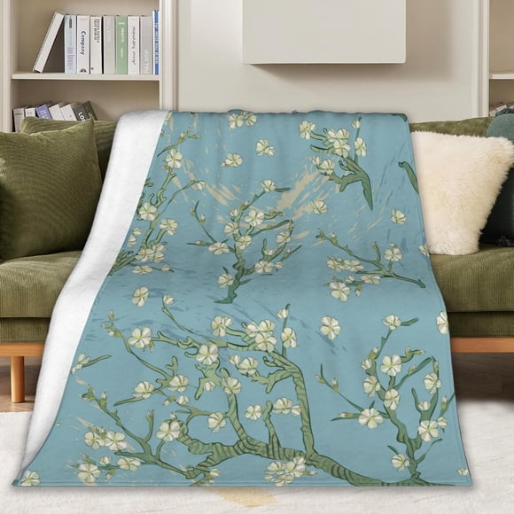 Manta Gearsly Van Gogh con forma de almendro en flor, 130 x 150 cm