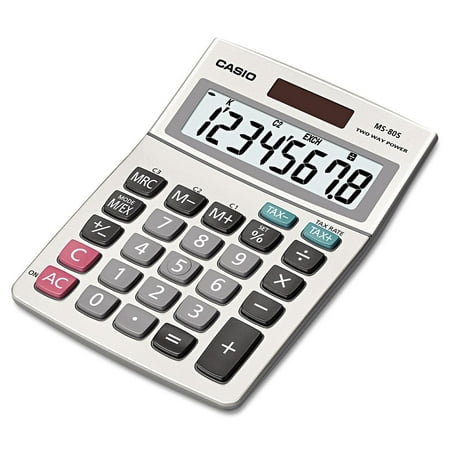 Casio - MS-80S Tax and Currency Calculator - 8-Digit LCD -Pack of