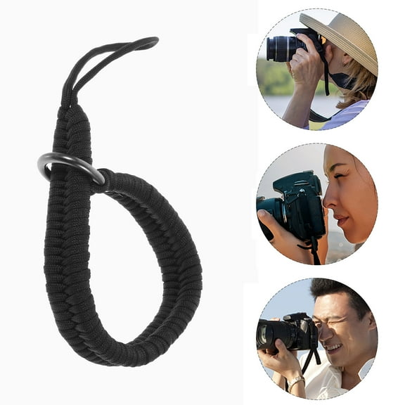 AURARMLET Black Nylon Camera Wrist Strap for Portable Devices, and Adjustable, 1 Set