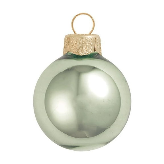 40ct Shiny Shale Green Glass Ball Christmas Ornaments 1.5" (40mm)