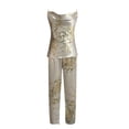 thumbnail image 4 of Yuncity Womens Pajama Set Silk Satin 2 Piece Summer Sleeveless Cami Top And Pants Pjs Sleepwear Loungewear Nightwear,Size S-Xl Grey, 4 of 4