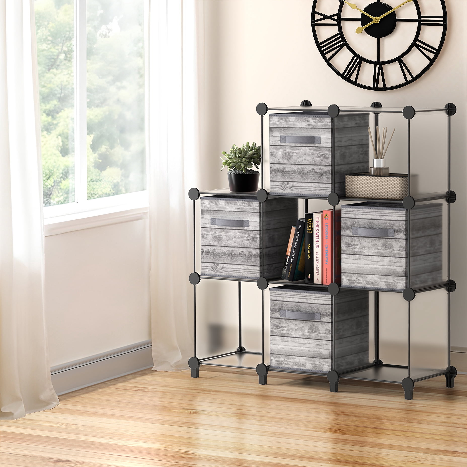 Sorbus 8-Cube Storage Organizer, Waterproof Cubby Shelf for Closet & Bedroom, Clear