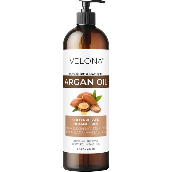velona Argan Oil - 8 Fl Oz | 100% Pure and Natural | Morocco Oil | Skin, Body and Face Care | Nails Protector | Unrefined, Cold Pressed