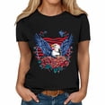 thumbnail image 4 of 4th of July Shirts USA Shirt: American Flag Shirt Women Oversized - Patriotic Tshirt - USA Stars Stripes Tee Tops, 4 of 5