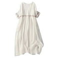 thumbnail image 5 of "Summer Plus Size Bohemian Vintage Embroidered Linen Maxi Dress Short Sleeve & Flowy Midi" Waist Defined Dress for Women Casual Dress with Belt Maxi Dress Petite Length T Shirt Casual Dresses for, 5 of 5