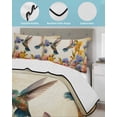 thumbnail image 4 of Vintage Hummingbirds King Size Down Alternative Comforter, Lightweight Comforter Quilt Bedding Set with Pillow Shams Spring Farmhouse Country Flowers All Seasons Bed Comforter Duvet Insert 96"x106", 4 of 7