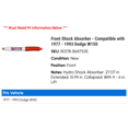 thumbnail image 2 of Front Shock Absorber - Compatible with 1977 - 1993 Dodge W150 1978 1979 1980 1981 1982 1983 1984 1985 1986 1987 1988 1989 1990 1991 1992, 2 of 2