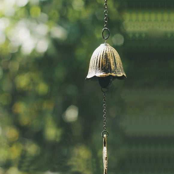 yeuweold Japanese Traditional Lucky Small Wind Chimes for Outside, Iwachu Cast Iron Bless Temple Wind Bell Memorial and Sympathy Leaf Wind Chimes Indoor Garden Bell, Patio Balcony Maple Leaf