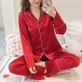 thumbnail image 4 of FAIWAD Women Pajama Sets 2 Piece Nightwear Long Sleeve Sleepwear and Long Pants Loungewear Set with Pocket, 4 of 4