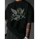 thumbnail image 4 of Camiseta informal de cuello redondo para hombre con estampado gráfico de ángel Cupido, algodón, ligera, de verano, holgada, estilo urbano, para exteriores, para uso diario | Camiseta versátil | Tejido, 4 of 8
