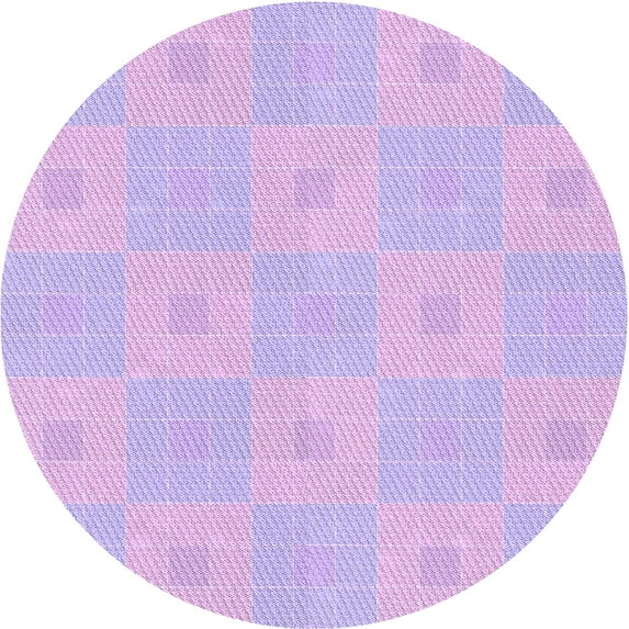 Ahgly Company Machine Washable Indoor Round Transitional Blossom Pink Area Rugs, 3' Round