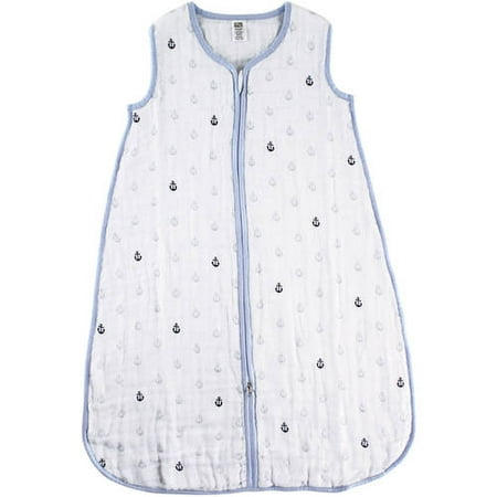 Hudson Baby Boy and Girl Muslin Sleeping Bag - 6-12M - Anchor