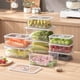thumbnail image 4 of Caja organizadora de refrigerador | Contenedor de almacenamiento de alimentos de plástico transparente apilable para frigorífico, congelador, despensa | Cajón extraíble | Recipiente transparente, 4 of 8