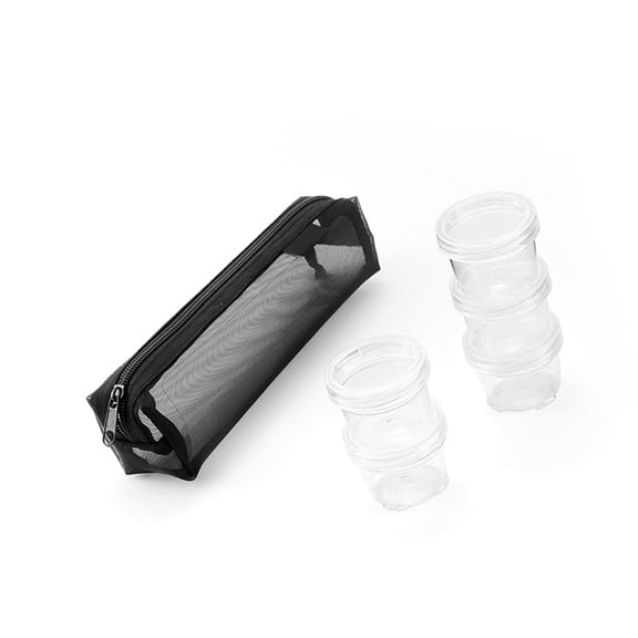 YAHHU Outdoor Portable Seasoning Bottle Set – 5 Clear PET Spice Jars with Rotating Lids, Nylon Carry Bag, Ideal for Camping, Picnics & BBQ