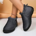 thumbnail image 2 of Busydd Womens Winter Boots Flat Solid Color Warm Winter Booties Fashionable Comfortable Solid Color Ankle Boots for Women Casual Flats Booties, 2 of 8