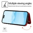 thumbnail image 2 of Compatible with iPhone 16 Case, with PU Leather Credit Card Holder Magnetic Back Stand Cell Accessories Flip Purse Slim Design Phone Cover for iPhone 16 Women Men, Red, 2 of 11