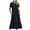 Navy, variant on Summer Dress Saving! Women Casual Short Sleeve Crewneck Dress Flowy Tiered Maxi Beach Dress with Pockets Dark Blue M