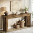 thumbnail image 5 of Tribesigns Table Console de Ferme 70,9 Pouces, Table de Canapé en Bois Extra Longue avec Plateau Élargi et Double Piédestal pour Salon, Couloir, Hall d'Entrée, Brun Rustique, 5 of 5