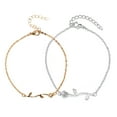 thumbnail image 4 of Pulseras de tobillo Sonducket Decoraciones de rosas Plata, 4 of 6