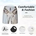 thumbnail image 3 of Logiee White Reindeer Portrait Print Men's Swim Trunk,Quick Dry Board Shorts ,Men's Swim Trunks with Compression Liner, Bathing Suits with Pockets-Large, 3 of 6