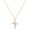 C-gold, variant on Rose Gold Cross Necklace for Women Stainless Steel Tiny Cross Pendant Chain Adjustable