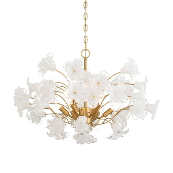 Metropolitan N2226 Bloome 6 Light 29" Wide Abstract Chandelier - Brass