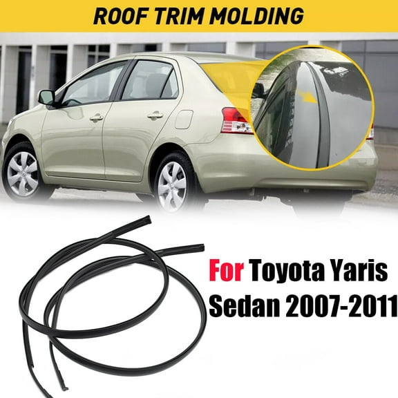 2Pcs Roof Drip Moulding Left & Right Side For Toyota 2007-2011 Yaris Hatchback