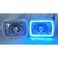 thumbnail image 1 of 1983-1988 Ford Ranger 7X6 H6014/6052/6054 Chrome Crystal SMD Ring Halo Blue Headlight Conversion, 1 of 1