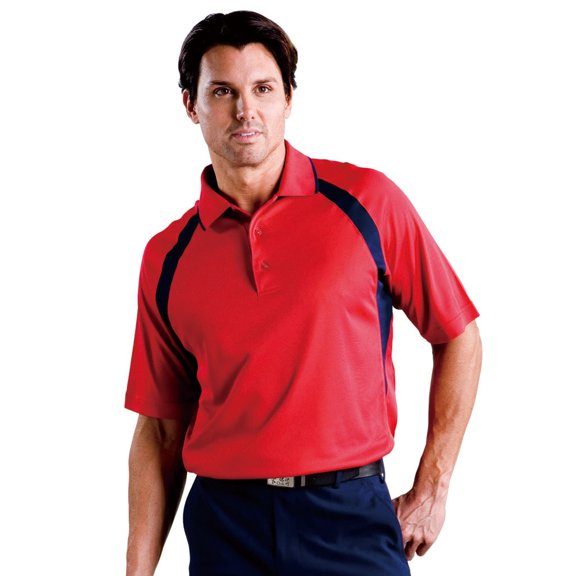 Monterey Club Men's Aerated Texture Contrast Golf Polo Shirt #1071