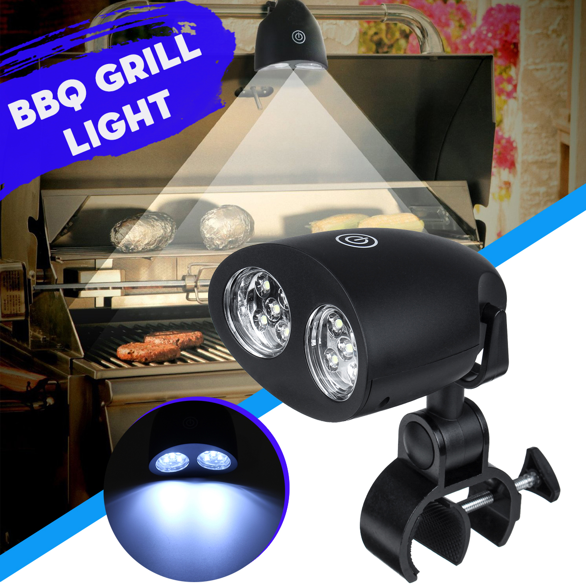 BBQ Grill Light, 360?Rotation for BBQ with 10 Super Bright LED Lights- Heat  Resistant,100lm LED BBQ Light for Gas/Charcoal/Electric Grill