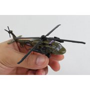 Sikorsky UH-60 Black Hawk Helicopter Olive Drab United States Army with Runway Section Diecast Model by Runway24