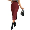 thumbnail image 4 of Zeagoo Skirts for Women Office Midi Skirts Women's High Waist Skirt for Women Midi Length Party Knit Skirt, 4 of 8