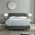 thumbnail image 2 of DeCoro Seattle Modern Tufted Upholstered Platform Bed | Headboard and Wood Frame with Wood Slat Support, King, Antonio Mid Night, 2 of 11