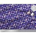 thumbnail image 2 of Soimoi Blue Rayon Fabric Damask Floral Fabric Prints By Yard 42 Inch Wide, 2 of 3