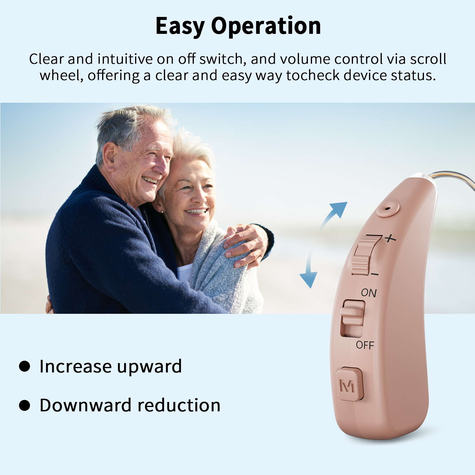 Delmicure Hearing Aids for Seniors with Charging Base, 8-Level Volume, Rechargeable, Digital, VHP-1504 Beige, Single