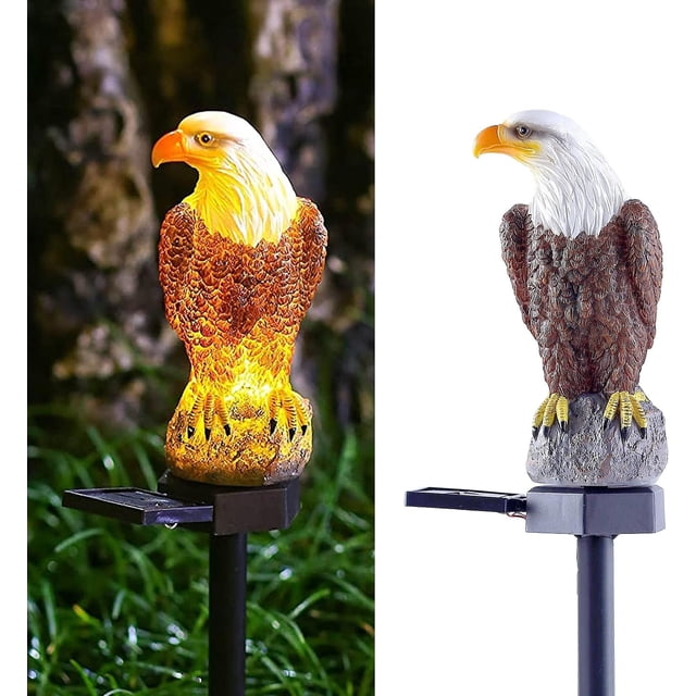 Estatuilla de águila, luz Solar de estaca para jardín, luces solares de águila, luz brillante decorativa para exteriores, estatua de águila para decoración de jardín