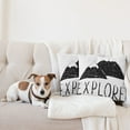 thumbnail image 4 of Ambesonne Adventure Throw Pillow Cover 2 Pack, Explore Wild Forest, 20", Black White, 4 of 7