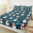thumbnail image 3 of Manfei Cute Penguin Full Size Sheets,Merry Christmas Bed Sheets,White Snowflake Red Xmas Ball Sheet Sets For Girl Kids,Breathable Home Decor,4pcs, 3 of 7