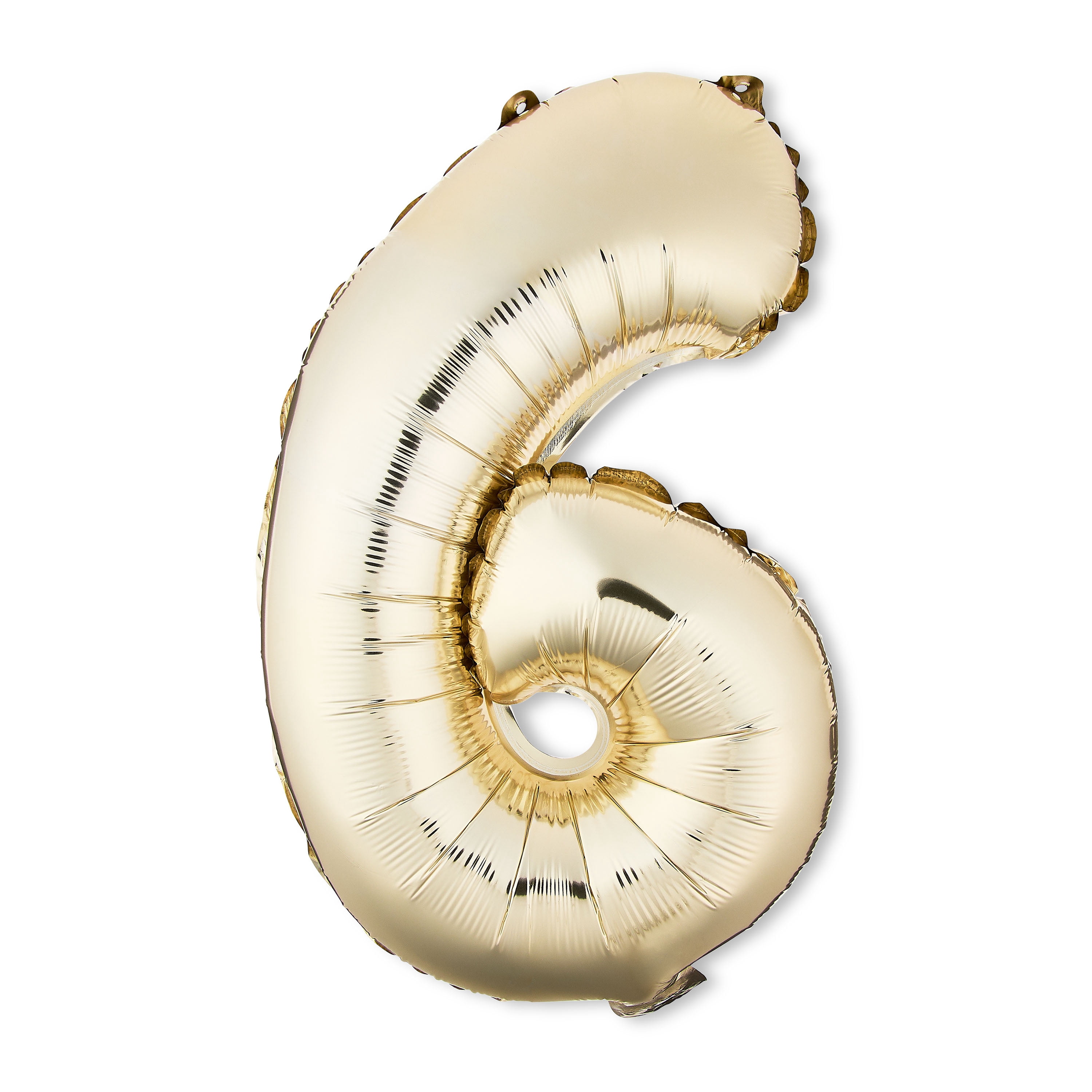 (6 pack) 16 inch Foil Number 6 Balloon, Gold, by Way To Celebrate