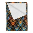 thumbnail image 2 of Plaid Soft Flannel Fleece Throw Blanket, Contemporary Design of Geometrical Diagonal Tartan Pattern with Intersecting Lines, Cozy Plush for Indoor and Outdoor Use, 70" x 90", Multicolor, by Ambesonne, 2 of 5