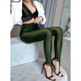 thumbnail image 5 of Women'S High Waist Shiny Stirrup Skinny Stretch Leggings Green M, 5 of 8