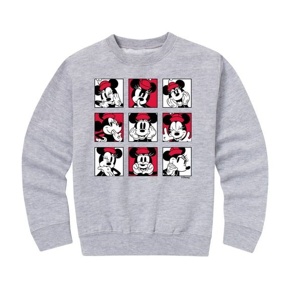 Mickey & Friends - Minnie Grid - Toddler And Youth Crewneck Fleece Sweatshirt