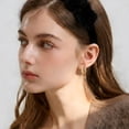 thumbnail image 6 of APSVO 18K Gold Plated Simulated Diamond Hoop Earrings for Women Hypoallergenic Post Huggie Earrings Birthday Wedding Prom Jewelry Gifts Teen Mom Her Wife Lady Adults Ideas, 6 of 7