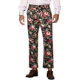 thumbnail image 1 of INSPIRE CHIC  Men's Floral Dressy Pants Flat Front Party Prom Flower Printed Slacks 36 Black Red, 1 of 5